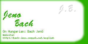 jeno bach business card