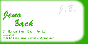 jeno bach business card